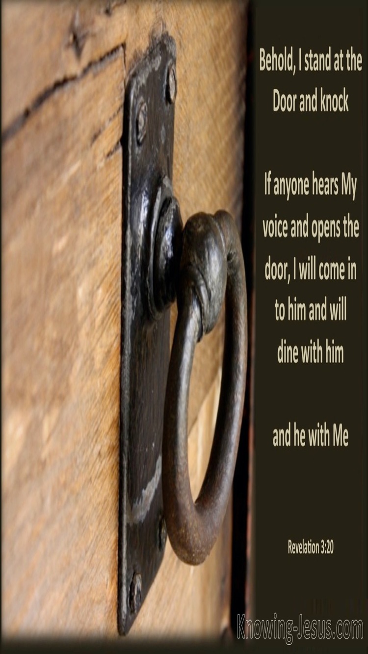 Revelation 3:20 I Stand at the Door and Knock (beige)